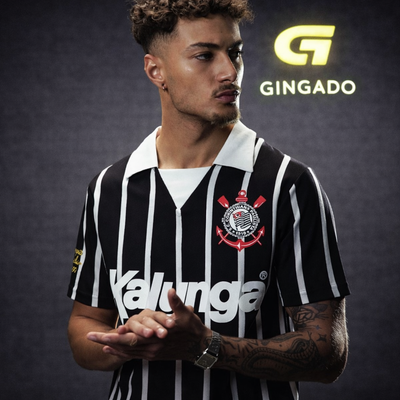 Camisa Polo Retrô Corinthians 1990 Kalunga Masculina Oficial