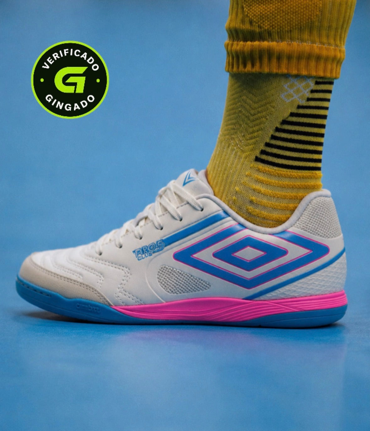 Umbro Pro 5 Branca-Rosa