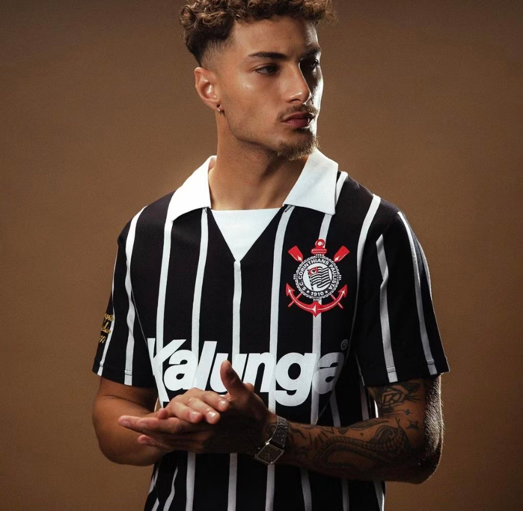 Camisa Polo Retrô Corinthians 1990 Kalunga Masculina Oficial